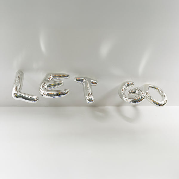 LET GO (mirror letter balloon)