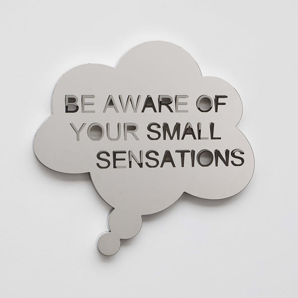 BE AWARE OF YOUR SMALL SENSATIONS (mirror speech bubble)