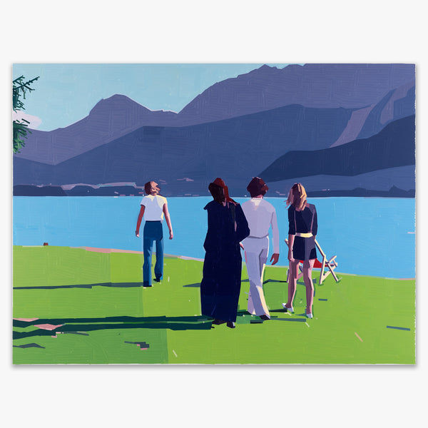 Four People in Front of the Lake
